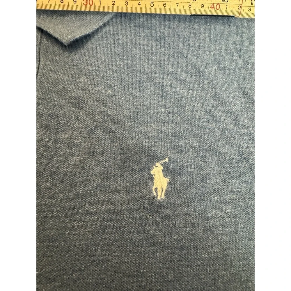 Polo‎ Ralph Lauren Blue Short Sleeve Sz L Polo shirt Tiny Hole As Pictured